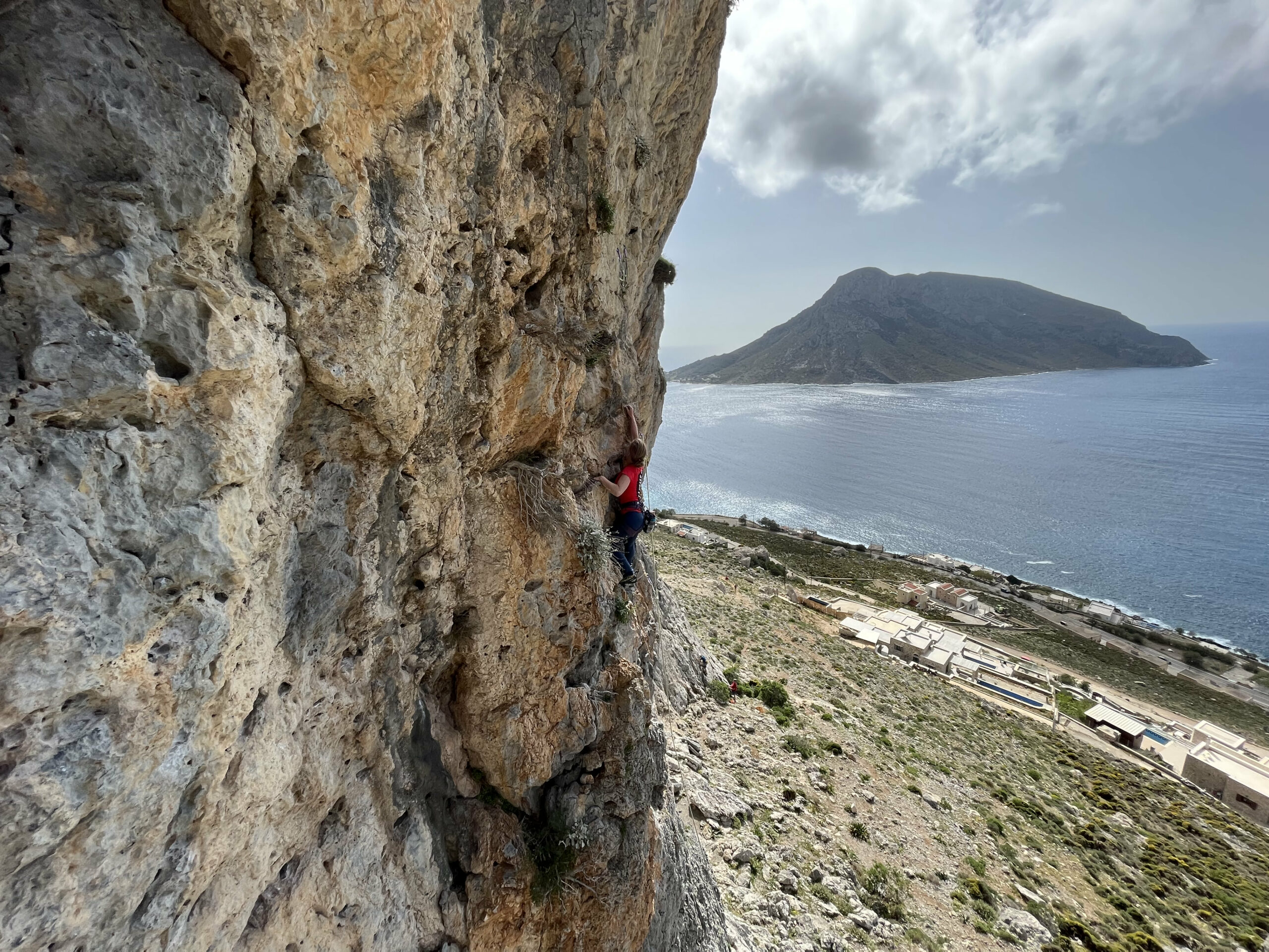 Feinster Fels beim Klettern in Kalymnos